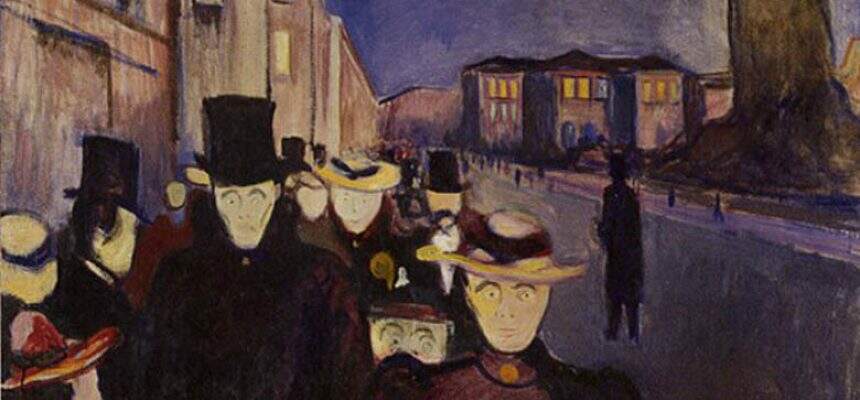 Edvard Munch, Evening on Karl Johan Street, OST, 1892