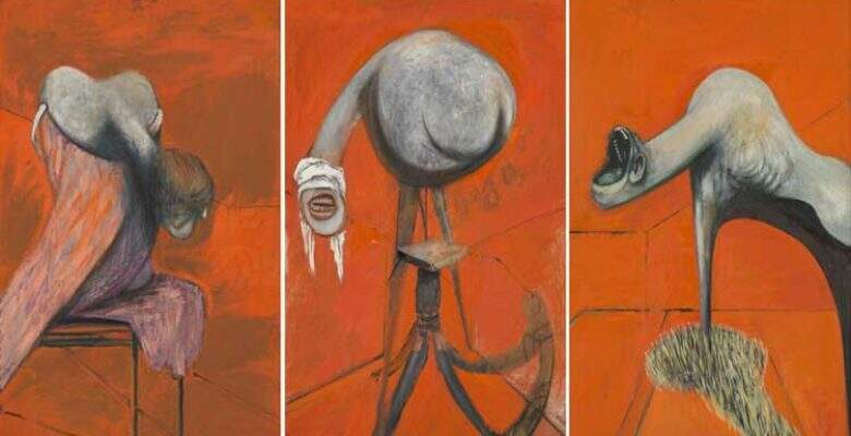 Francis Bacon, Three Studies for Figures at the Base of a Crucifixion, c. 1944